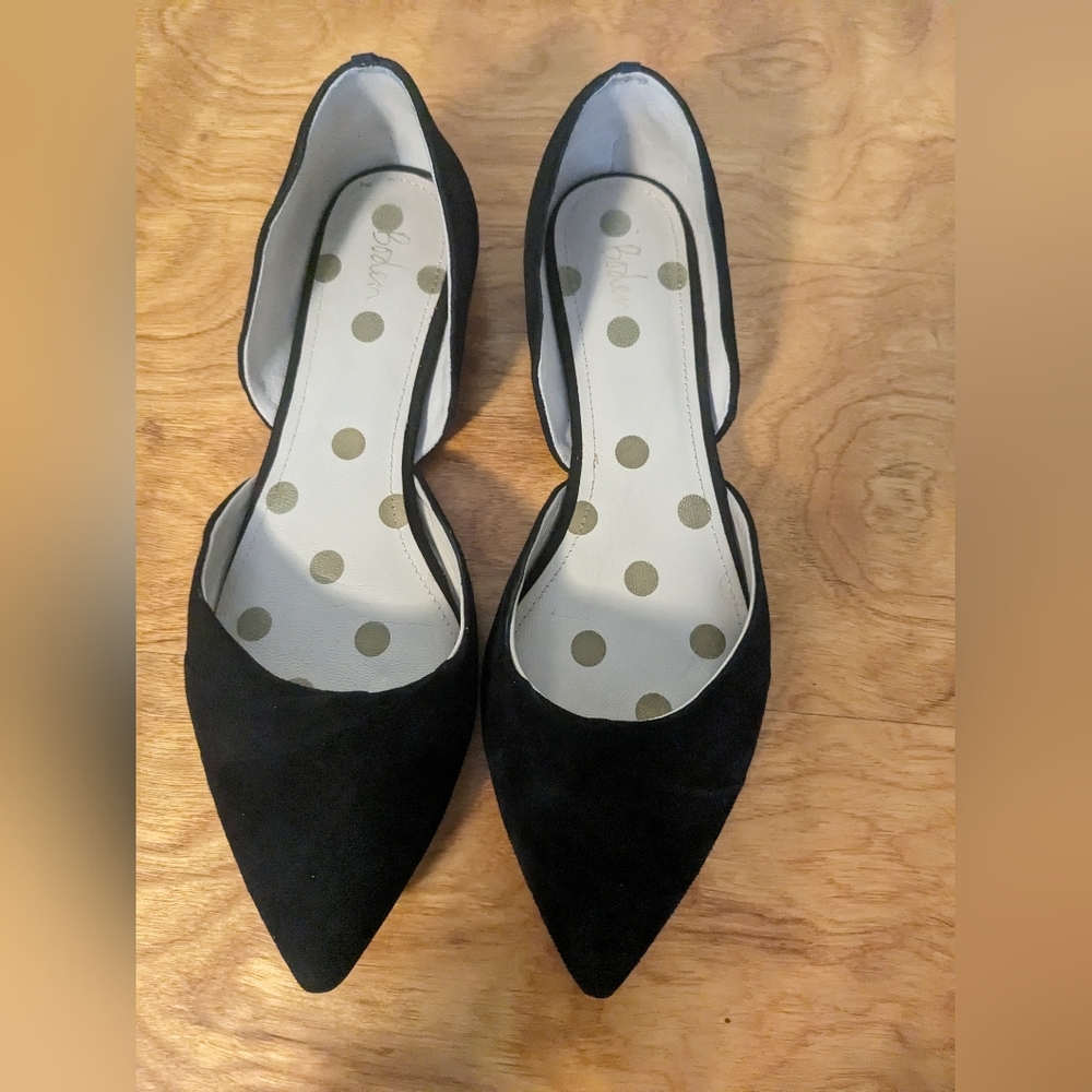 Boden Black Velvet Flats - Size 42 (size 10)